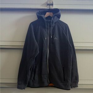 Men's Dark Gray Scuba Hooded Zip Fleece